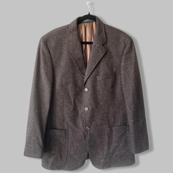Arnold Brant  Brown Tweed Pure Cashmere Blazer - Picture 1 of 15